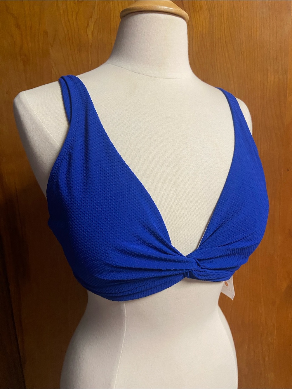 Shade & Shore Royal Blue Twist Front Bikini Top